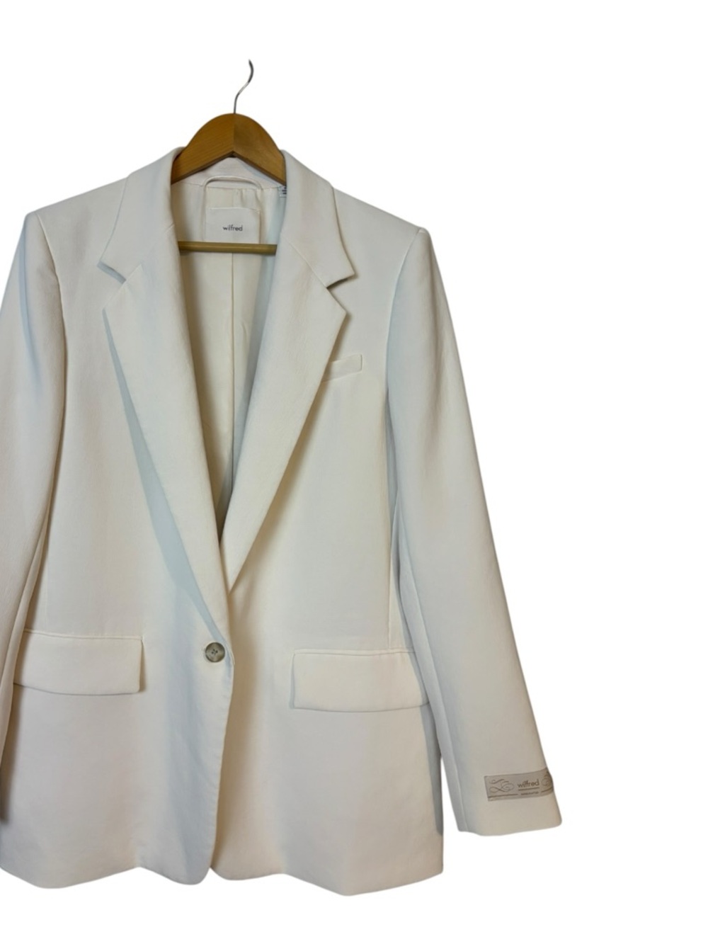 Aritzia White Single-Button Blazer